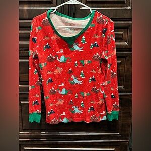 Christmas Dinosaur SET Pajamas 100% cotton - Red Green Large